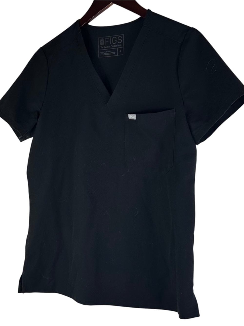 Figs Scrub 2 pc Set Small Top Jogger Pants Black Zamora Catarina Technical Nurse - Picture 2 of 5
